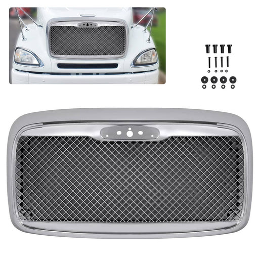 DURAFORCE Front Grille With Bug Screen Chrome Mesh Style for Freightliner Columbia 00-12