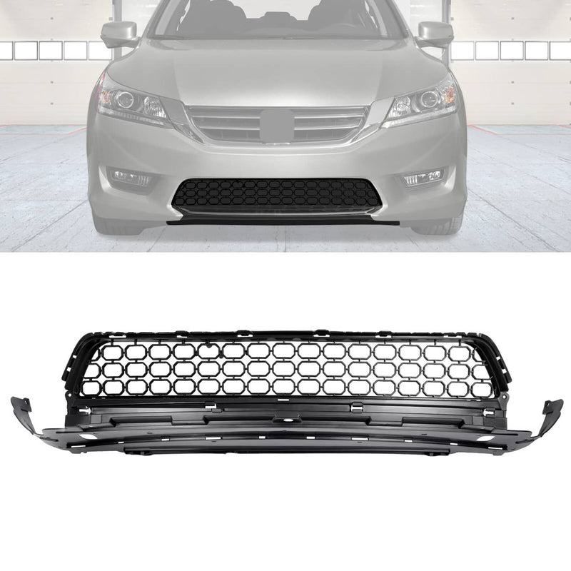DURAFORCE Bumper Lower Grille Assembly Front Black for Honda Accord 2013 2014 2015