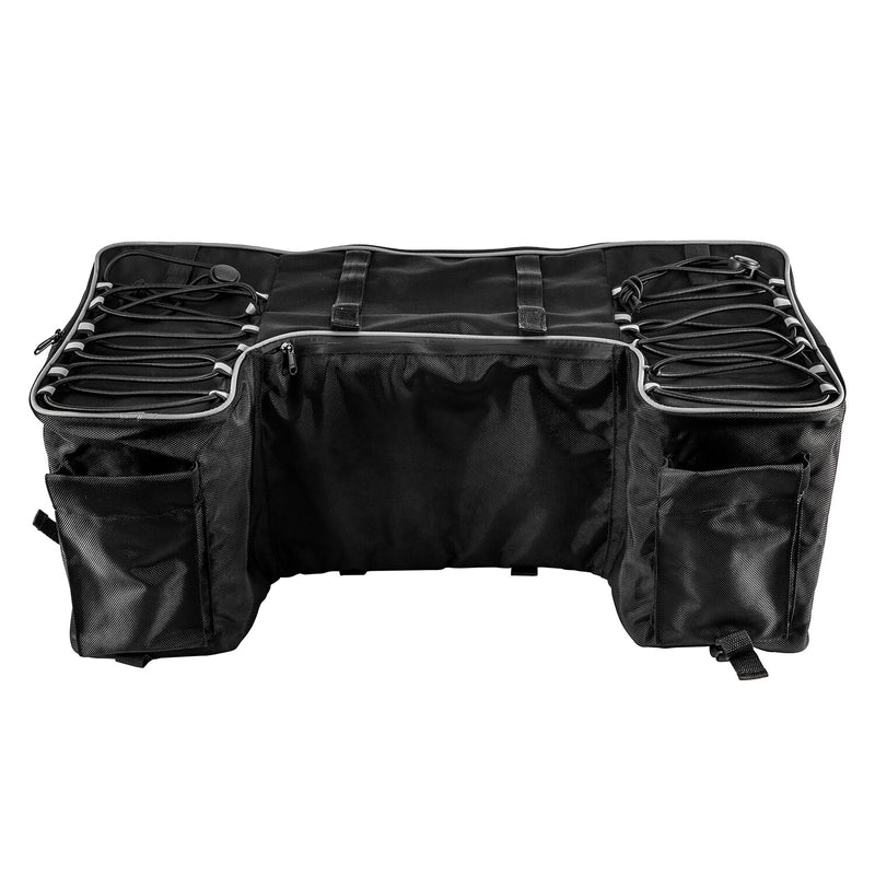 Black Rear Rack Back Seat Storage Pack Luggage Bag with Cushion Pad ATV Part