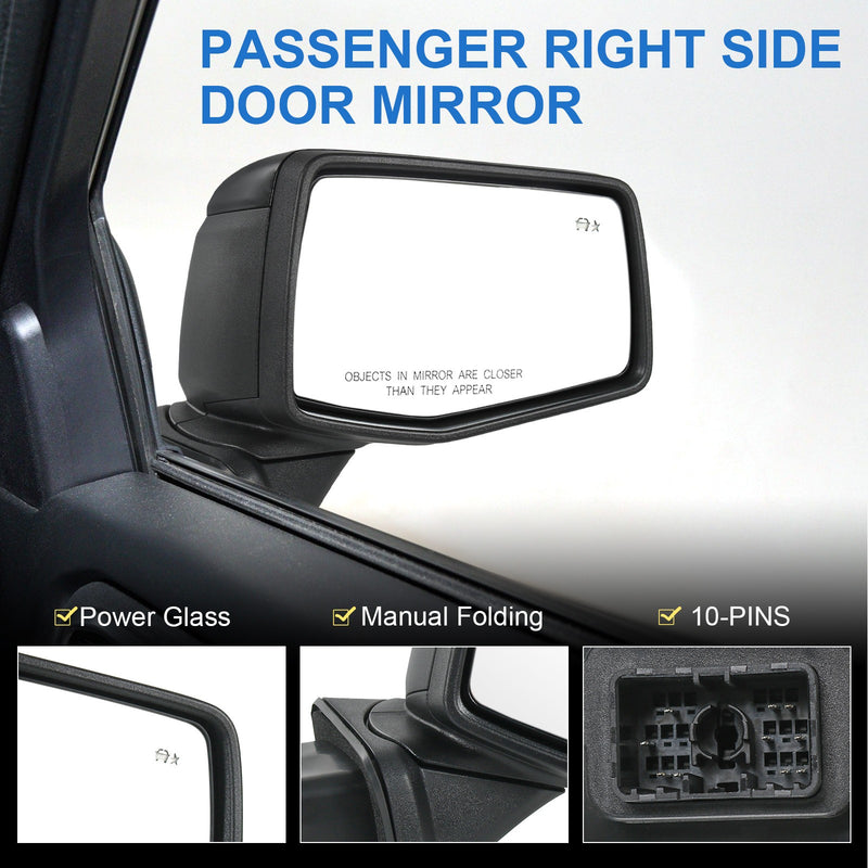 Right Passenger Side Door Mirror for 2019-24 Chevy Silverado 1500 Heated Power