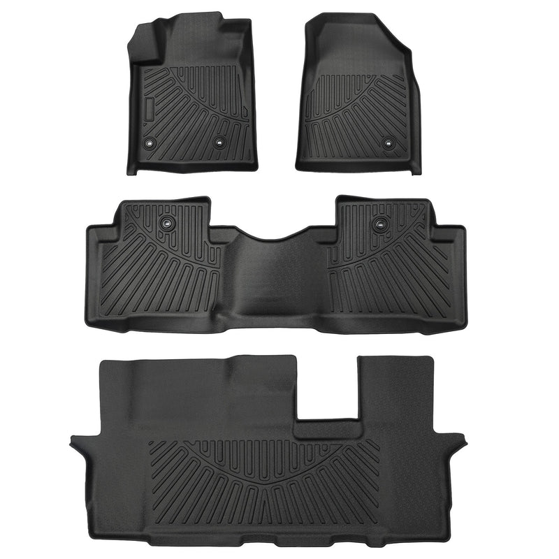 For 2009-2015 Honda Pilot 4-Door TPE Floor Mats Liners Front 2nd 3rd Row Set