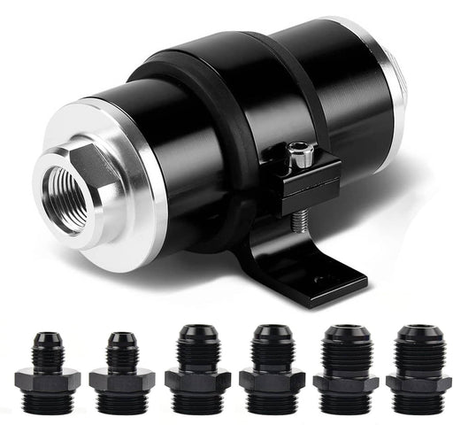 DURAFORCE 30 Micron Inline Fuel Filter Bracket Billet Aluminum AN6 AN8 AN10 Petrol