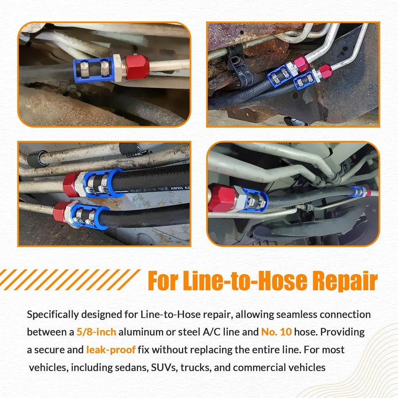 800-670 A/C Line Splice Kit for 5/8 Line With No.10 Hose Line to Hose Repair