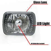 DURAFORCE PAIR 5x7 7x6 inch LED Blue Headlights Lens Clear for Isuzu Pickup 1984-1995