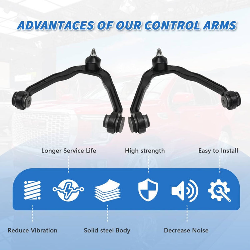 Front Upper Control Arm Ball Joints Tie Rods for Chevy Tahoe GMC Yukon Escalade