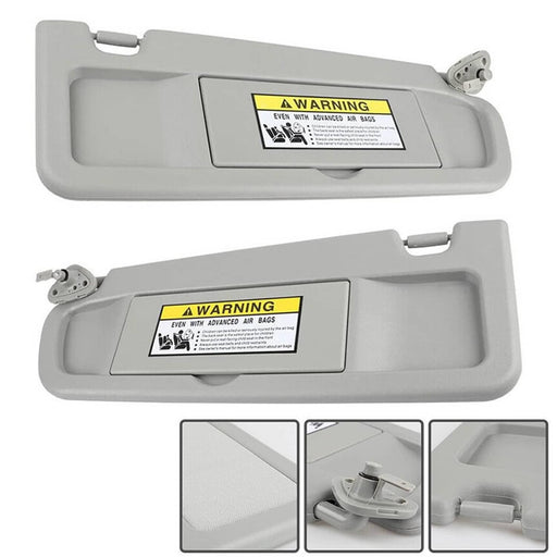 DURAFORCE Driver & Passenger Side Light Gray Sun Visor for Honda Civic 2006-2011 Pair