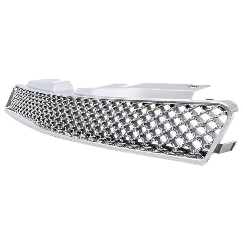 DURAFORCE Chrome Mesh Front Upper Lower Bumper Grille for Chevy Impala Limited 2006-2016