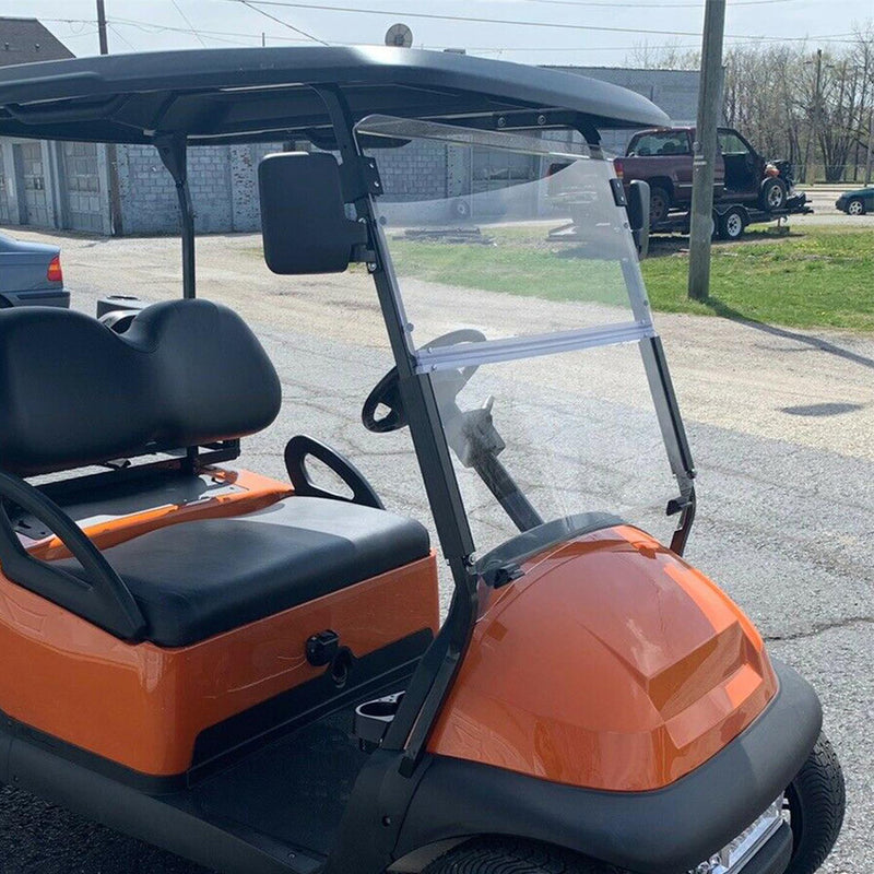 Folding Clear Golf Cart Windshield Windscreen for Club Car Precedent 2004-Up