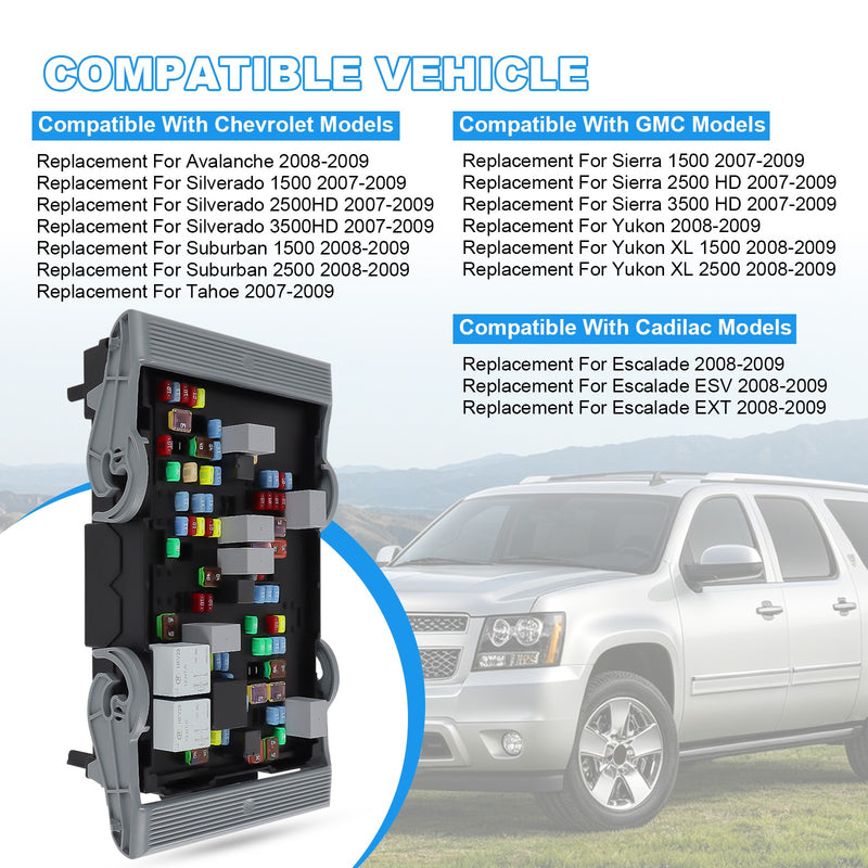 19210438 Electrical Fuse Relay Junction Block for Chevrolet GMC 07-09 Avalanche