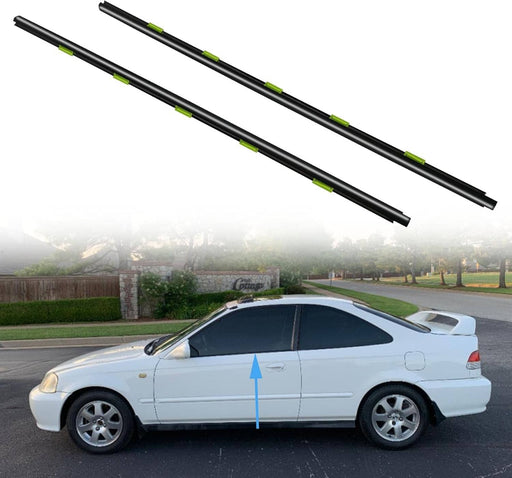 DURAFORCE 2Pcs Door Weather Strip Window Belt Seal Molding Trim for Honda Civic 96-00