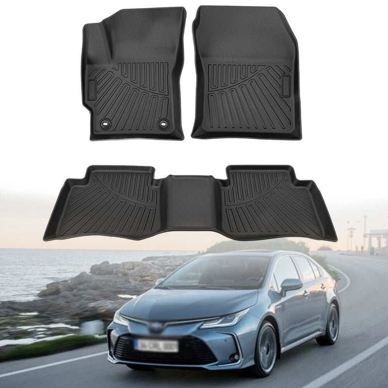 3Pcs Front and Rear Floor Mats for Toyota Corolla Sedan 4 Door 2020-2025 TPE