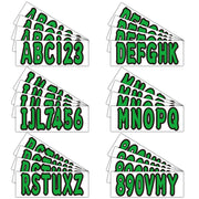 DURAFORCE 3" Marine Boat Sticker Decal A-Z Letters 0-9 Numbers Green 4 Sets
