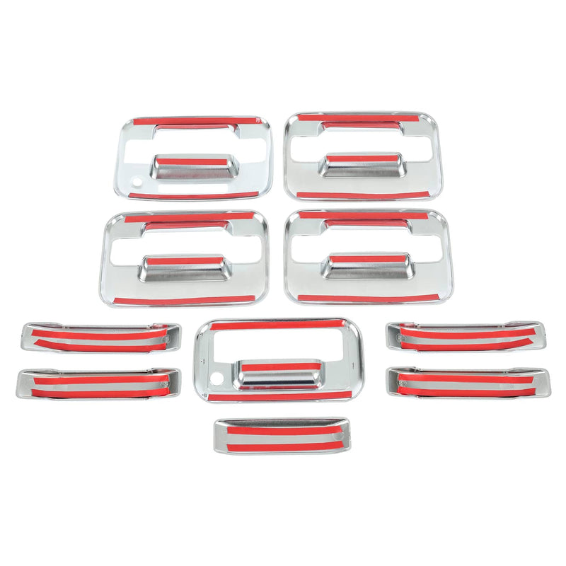 DURAFORCE Chrome Door Handle Tailgate Covers With Keypad for Ford F150 2004-2014 4 Door