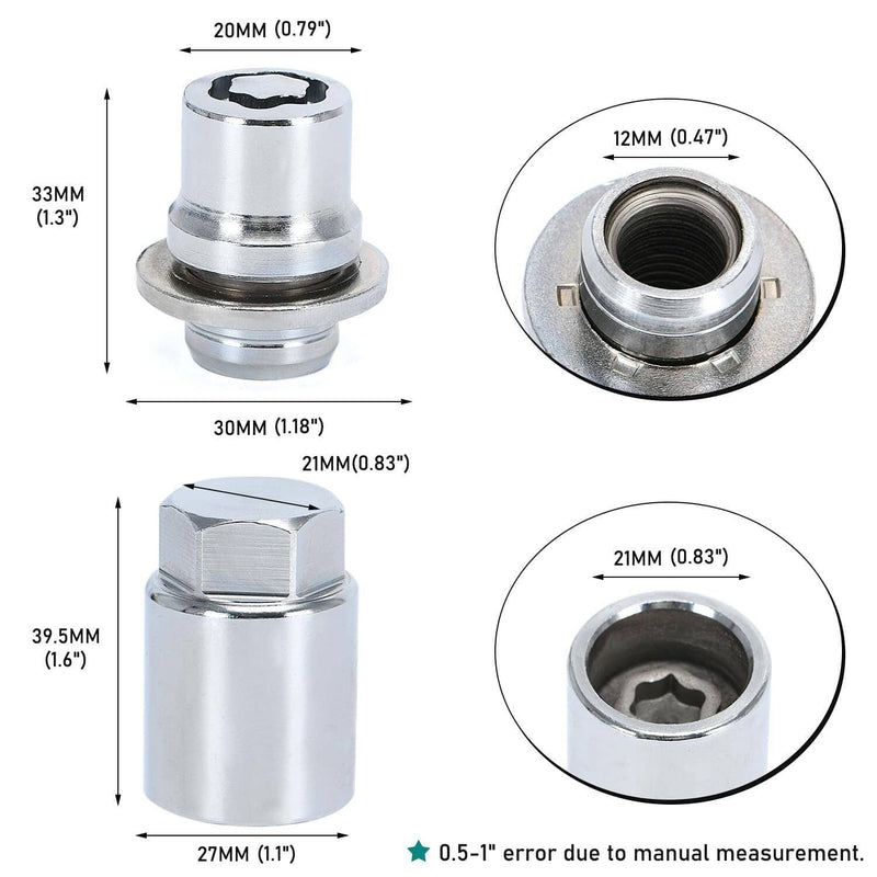 00276-00900 Alloy Wheel Lock Lug Nut Set Anti Theft for Toyota Lexus