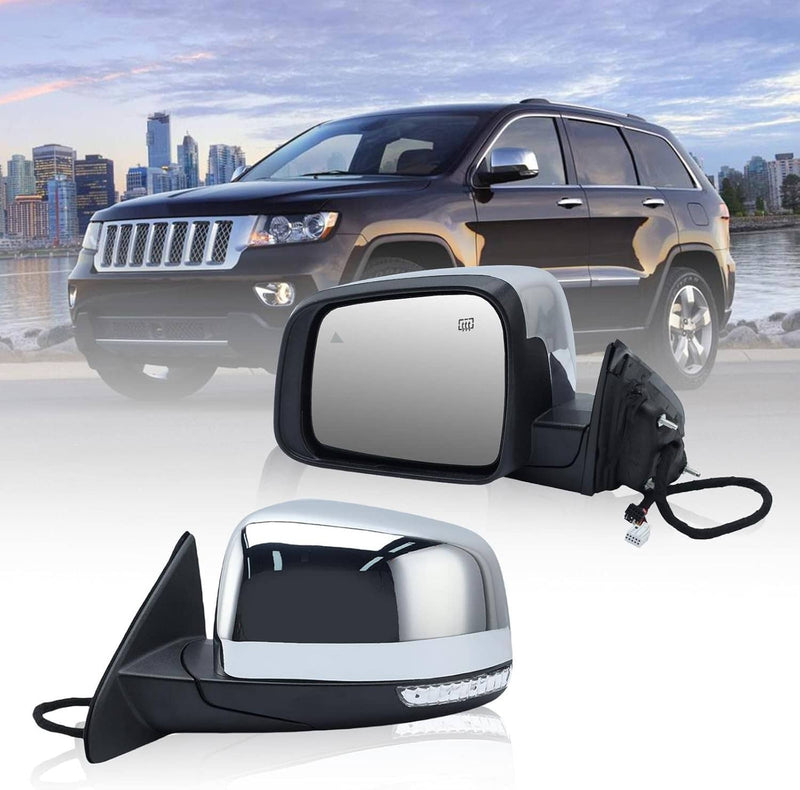 Driver Side Mirror Manual Folding Blind Spot for Jeep Grand Cherokee 2011-22