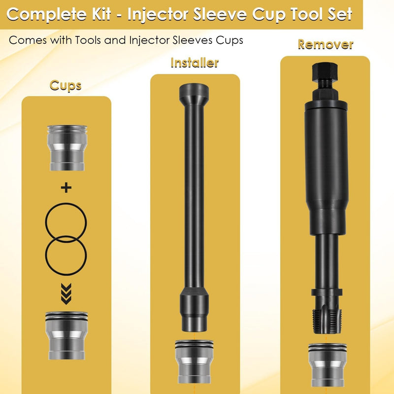 Injector Sleeve Cup Removal Tool Install Kit for Caterpillar CAT 3126B C7 C9