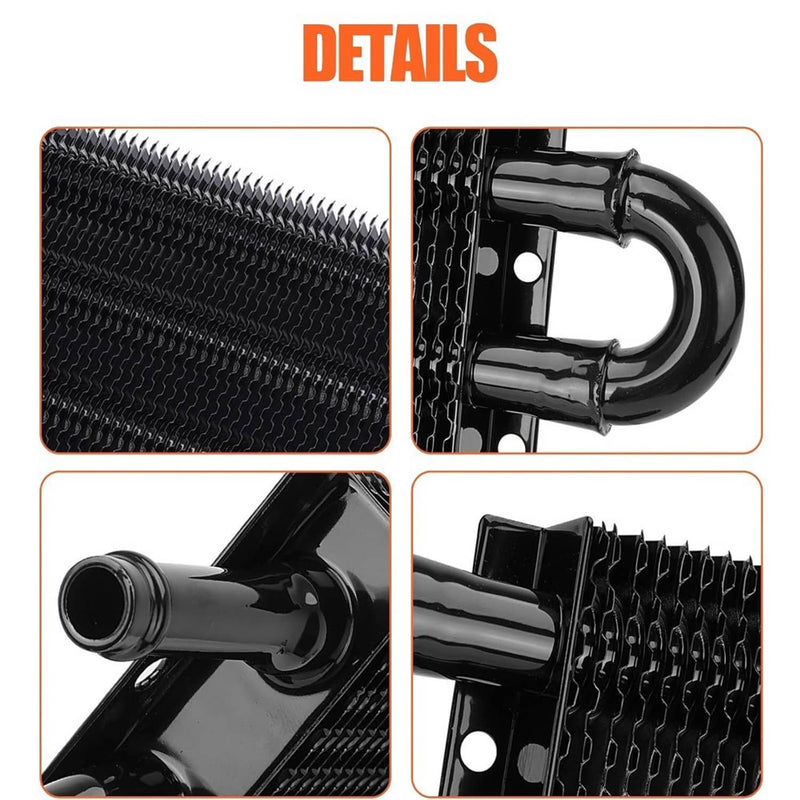 10 Rows Universal Aluminum Remote Transmission Oil Cooler Radiator Converter Kit