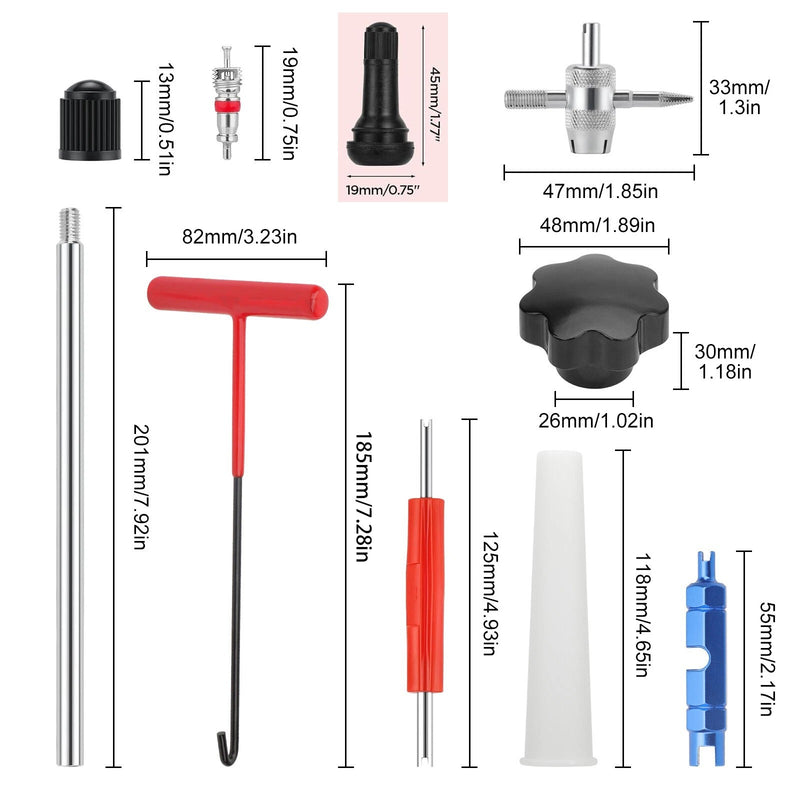 Tire Valve Stem Core Remover Installer Replacement Tool Kit for TR413 Valve Core