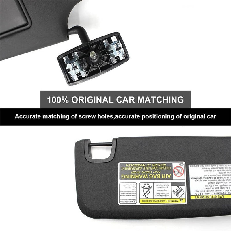 6CJ07DX9AA Black Sun Visor for Jeep Wrangler JK Left Driver Side 2007-2018