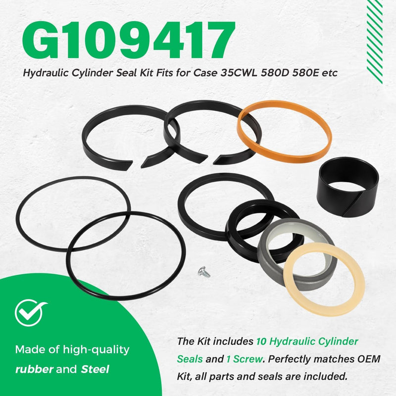 G109417 Hydraulic Cylinder Seal Kit for Case Rod 1.75" Bore 3.25" Equipment