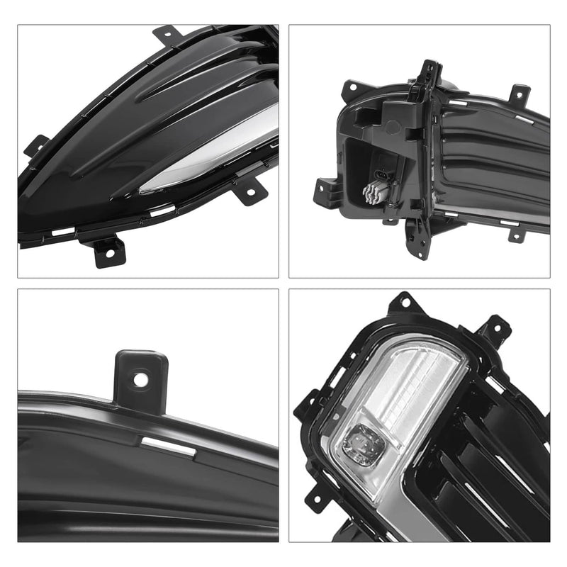 DURAFORCE LED Front Bumper Fog Lights Lamp Kit for Ford Edge 2019-2024 Cover Bezel 2PCS