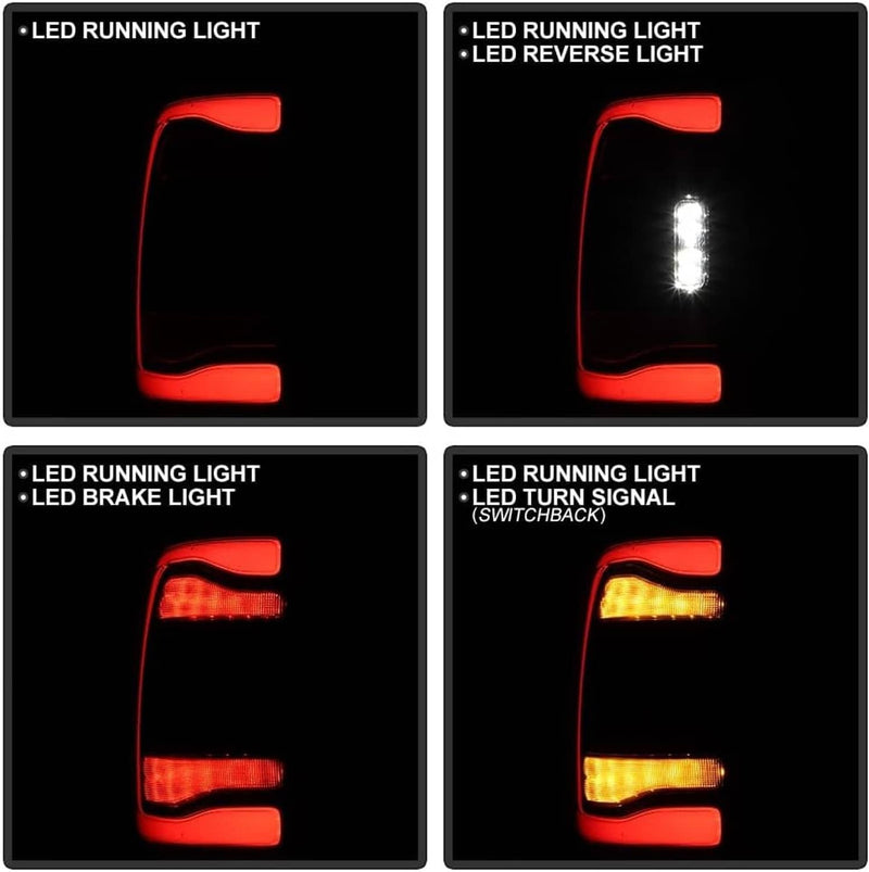 2Pcs LED Tail Lights w/Blind Spot for Dodge RAM 2500 3500 2019-2024 Black Bezel