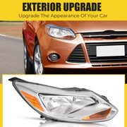 DURAFORCE Chrome Headlight Headlamp Replacement Passenger Side for Ford Focus 2012 13 14