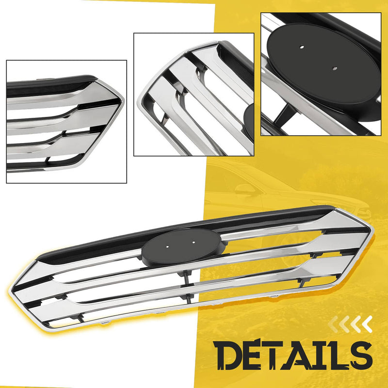 DURAFORCE Front Upper Lower Bumper Grille Set for Hyundai Santa Fe Sport 2013-2016