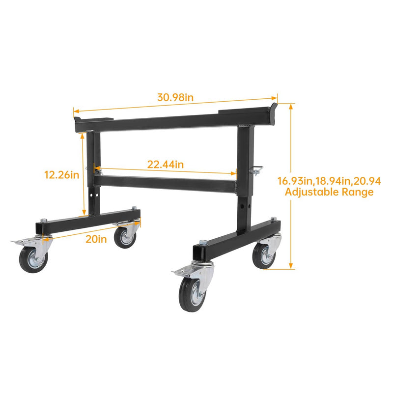 DURAFORCE Adjustable Chassis Stand for Sprint Midget Car 16-20in Locking Casters 2 Pieces