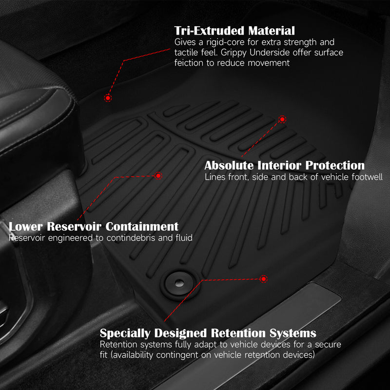 All Weather Floor Liners Cargo Liners Set for Toyota 4Runner 2013-2024