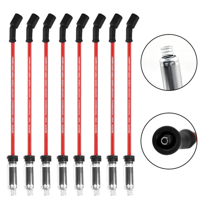 8 Pack Square Ignition Coil and Spark Plug Wire for Chevy GMC 4.8L 5.3L 6.0L 8.1