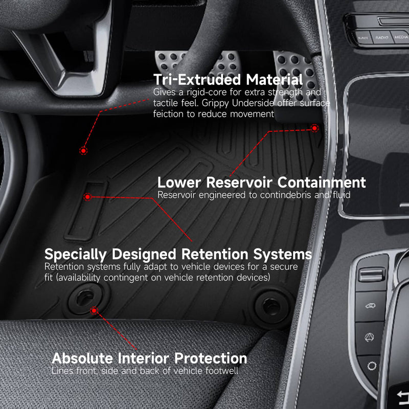 TPE Floor Mats for Toyota Tacoma Double Cab 2024 2025 2026 Floor Liner 3Pcs