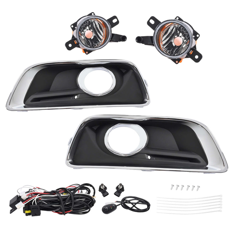 Fog Lights Bumper Lamps with Black Bezel Molding for Chevy Malibu 2013-2016