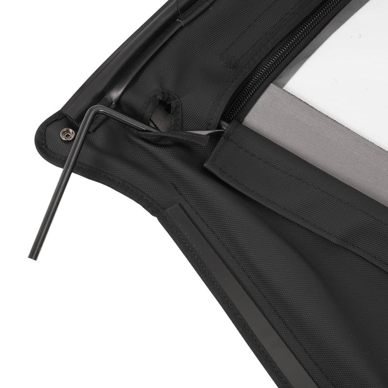 DURAFORCE Soft Top Kit Front Upper Half Doors Tinted Windows for Jeep Wrangler YJ 87-95