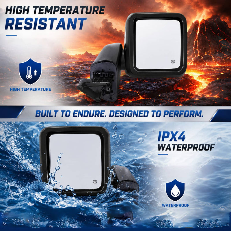 Power Heated Mirror Set Left Right for Jeep Gladiator Wrangler JL 2018-2024