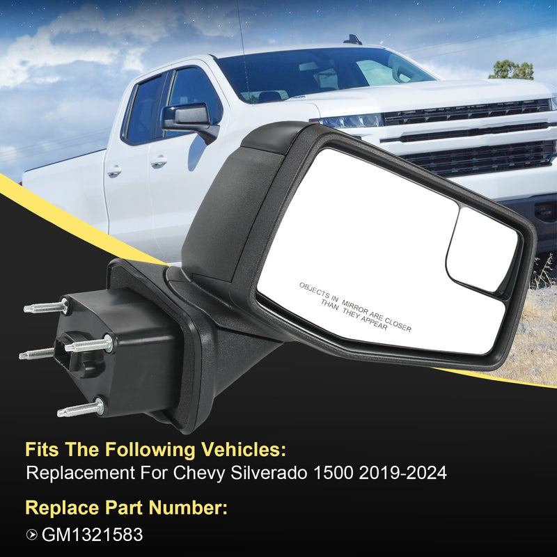 Passenger Right Side Power Heated Mirror for Chevrolet Silverado 1500 2019-2023