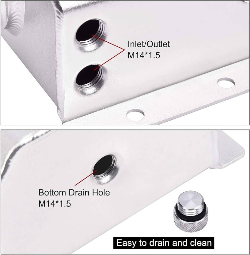 Universal 1L Aluminum Radiator Coolant Overflow Bottle Recovery Water Tank