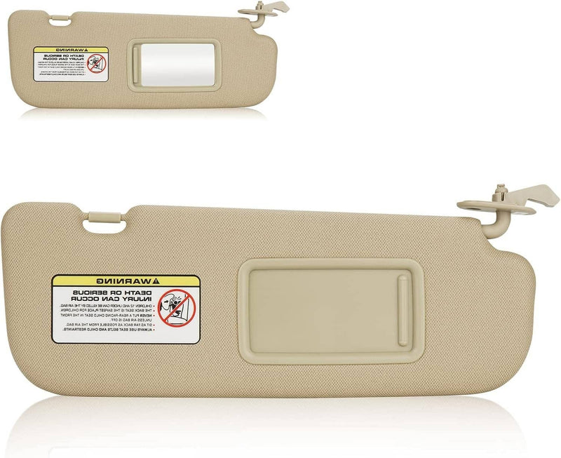 Right Passenger Side Sun Visor with Mirror for Hyundai Elantra 2011-2015 Beige