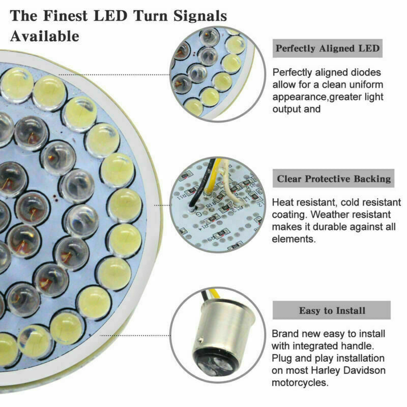 Front 2" LED Turn Signal Light 1157 Bulb for Harley Touring Road Glide Limited