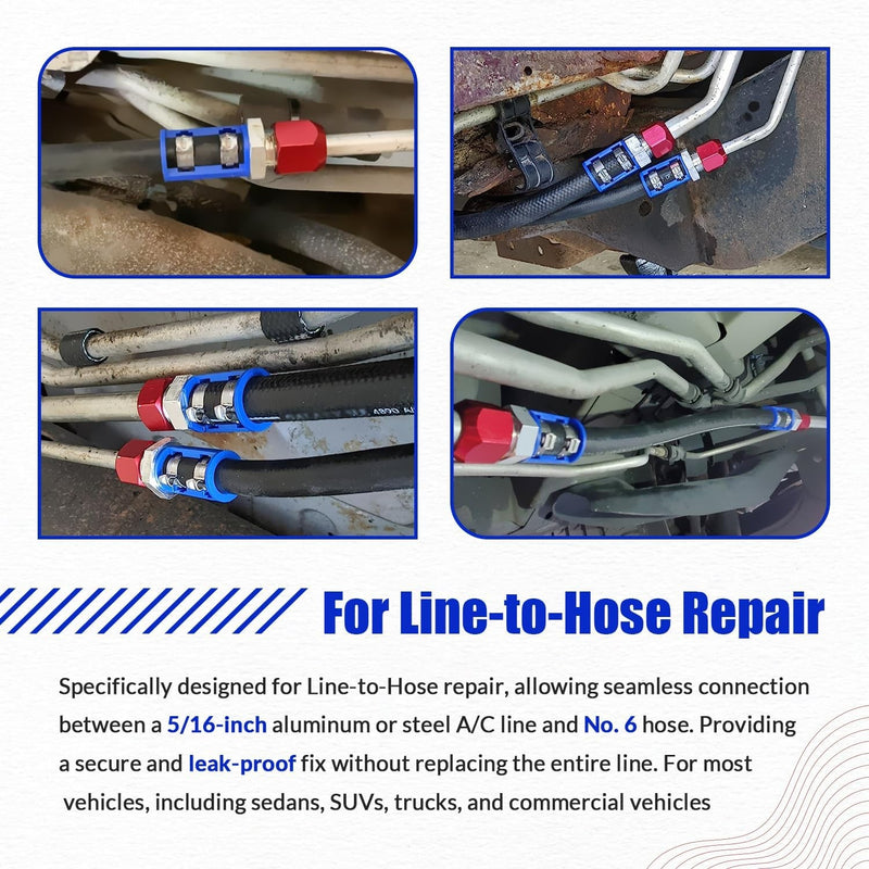 800-673 A/C Line Splice Kit for 5/16 in Line with No.6 Hose Line to Hose Repair