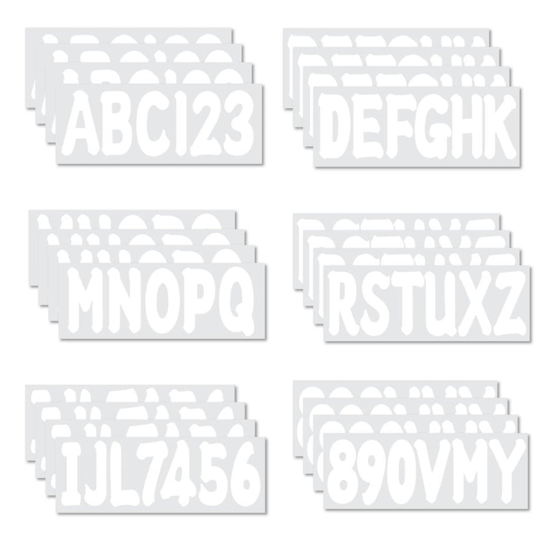 DURAFORCE Marine Boat White Sticker Decal A-Z Letters And 0-9 Numbers 3" 4 Sets