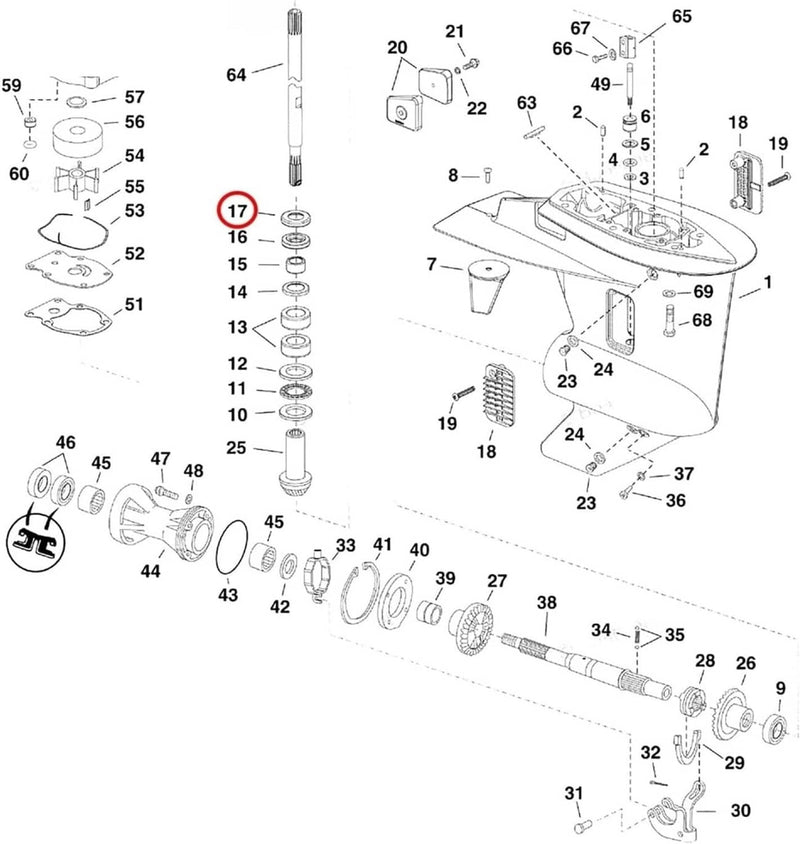 DURAFORCE 332261 18-2065 GLM 86520 Lower Unit Oil Seal for OMC Cobra Johnson Evinrude 2X