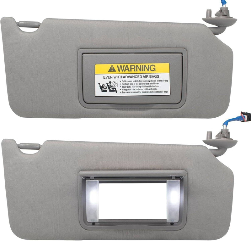 83280-TA5-A51ZA Pair Gray Sun Visor w/ Light Mirror for Honda Accord 2008-2017