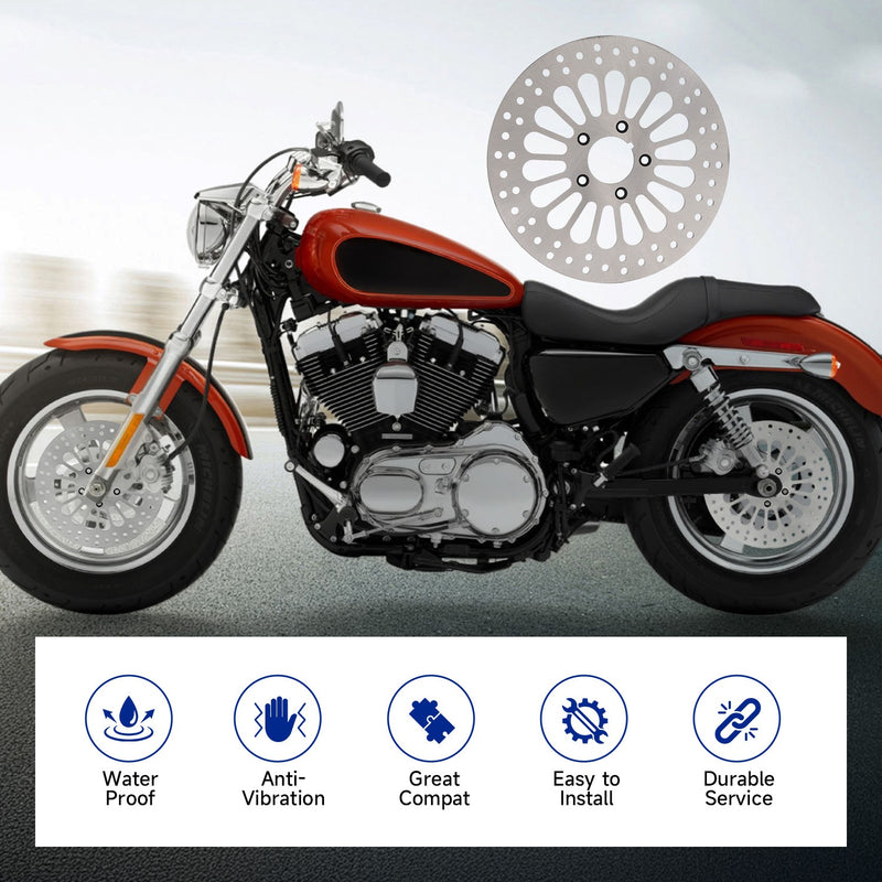 Front and Rear Brake Rotor with Bolts for Harley Softail 2 Pieces