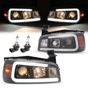DURAFORCE DOT LED Tube Projector Headlights for Dodge Charger 2006-2010 Black