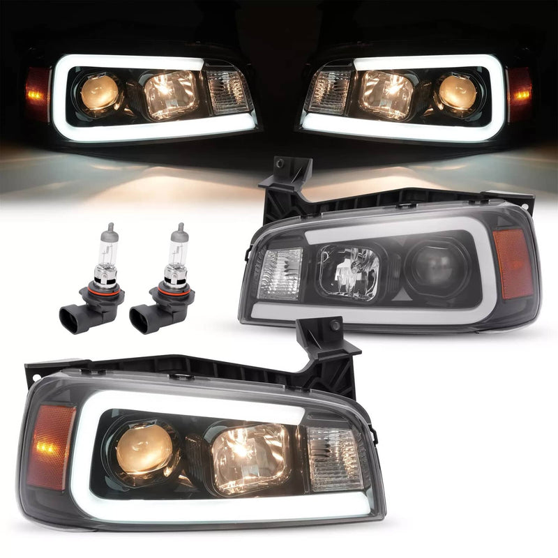 DURAFORCE DOT LED Tube Projector Headlights for Dodge Charger 2006-2010 Black