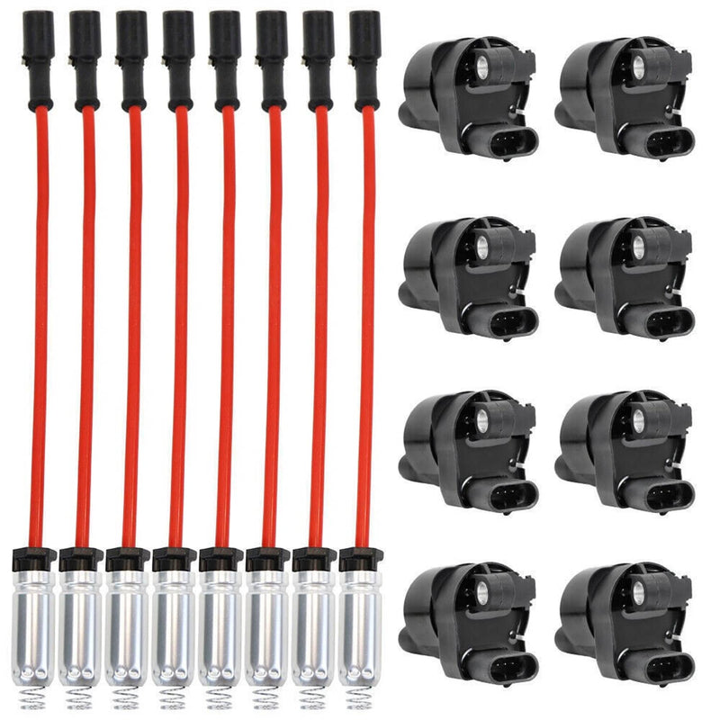 Round Ignition Coil Spark Plug Wire 8Pack for GMC Chevy Silverado 1500 5.3L 6.2L