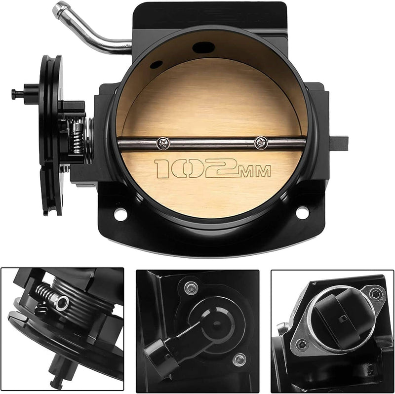 102mm Aluminum 4 Bolt Throttle Body & TPS IAC for GM Gen III LS1 LS2 LS6 LS7 LSX
