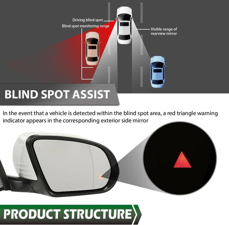 Heated Blind Spot Side Mirror for Mercedes GLC Class GLC300 2016-2021 Right