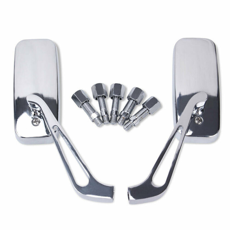 Rectangle Motorcycle Mirrors Custom for Harley Cruiser Chopper Softail Sportster